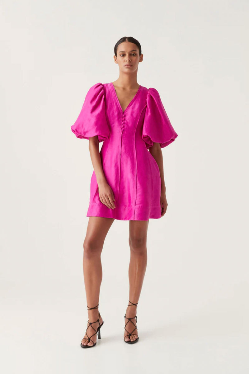 Dusk Puff Sleeve Mini Dress-Dresses-Uniquities
