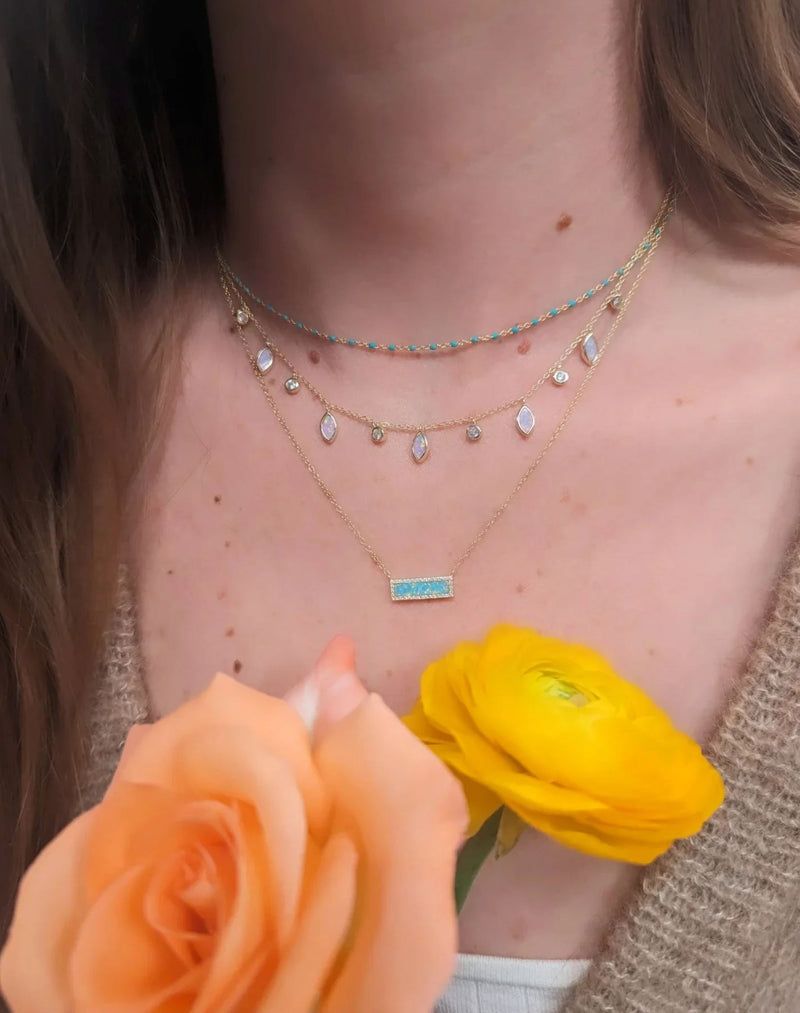 Reflection Opal Bar Necklace-Jewelry-Uniquities