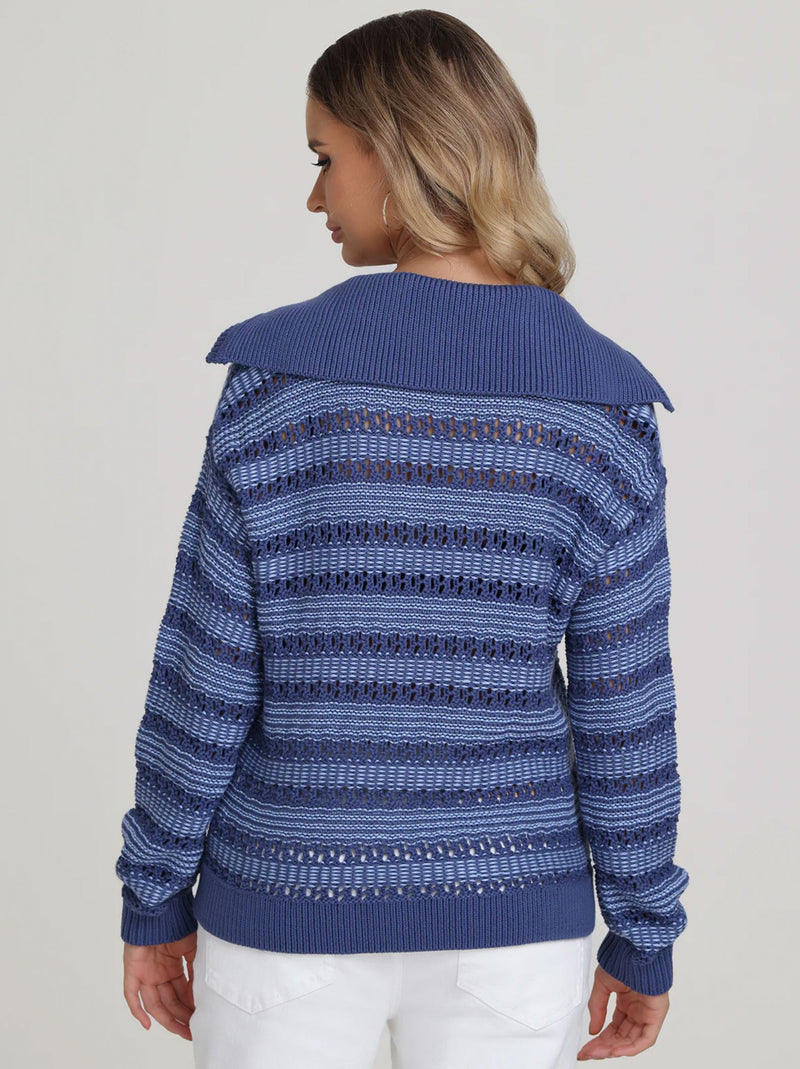 Rachel Sailor Open Stitch Pullover-Sweaters-Uniquities