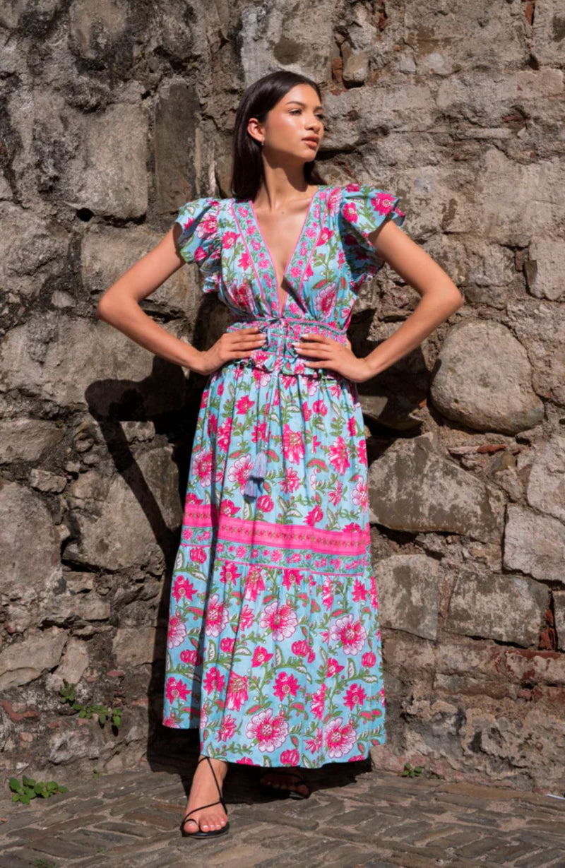 Smocked Waist Midi Dress-Dresses-Uniquities