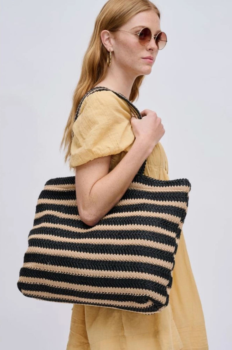 Ophelia Striped Tote-Accessories-Uniquities