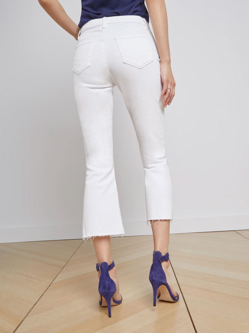 Kendra High Rise Crop Flare Jeans-Denim-Uniquities
