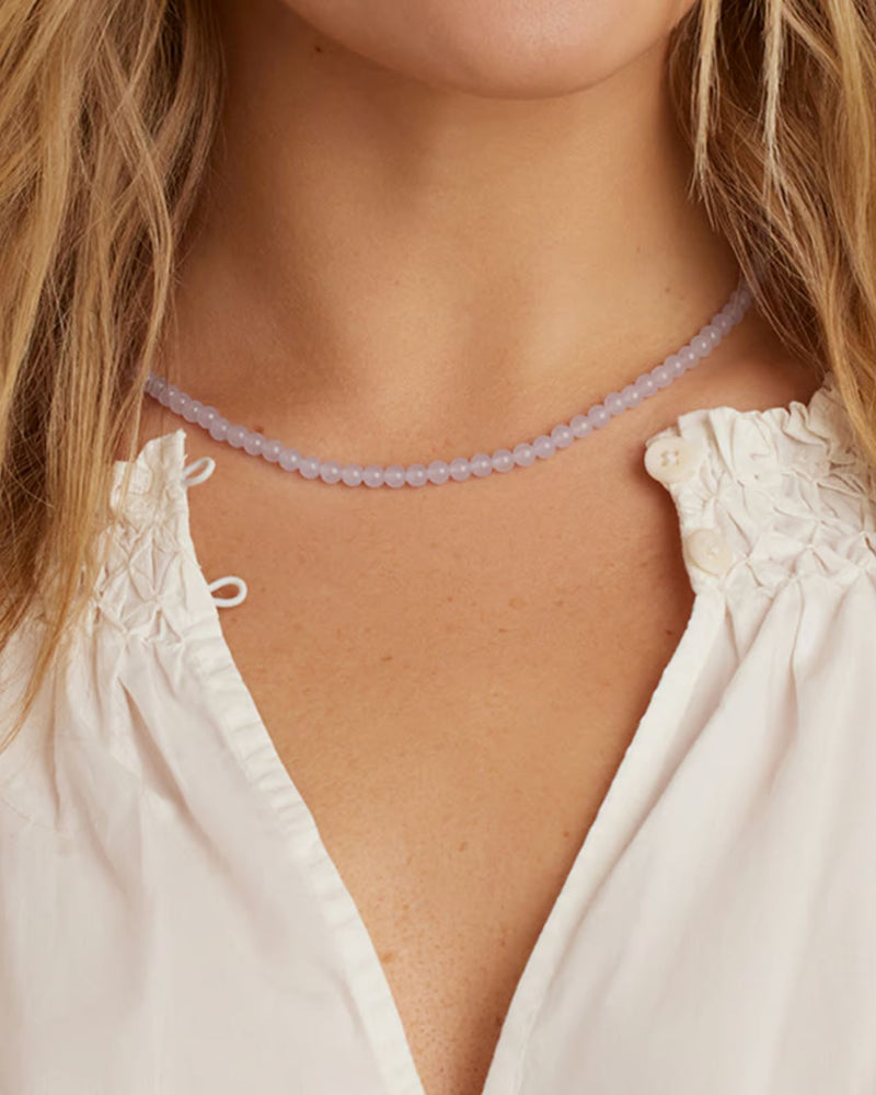 Carter Gemstone Necklace Lavender Jade-Jewelry-Uniquities
