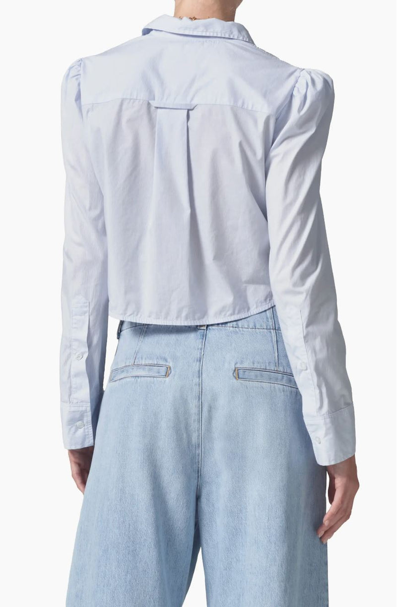Nia Puff Sleeve Crop Shirt-Tops/Blouses-Uniquities