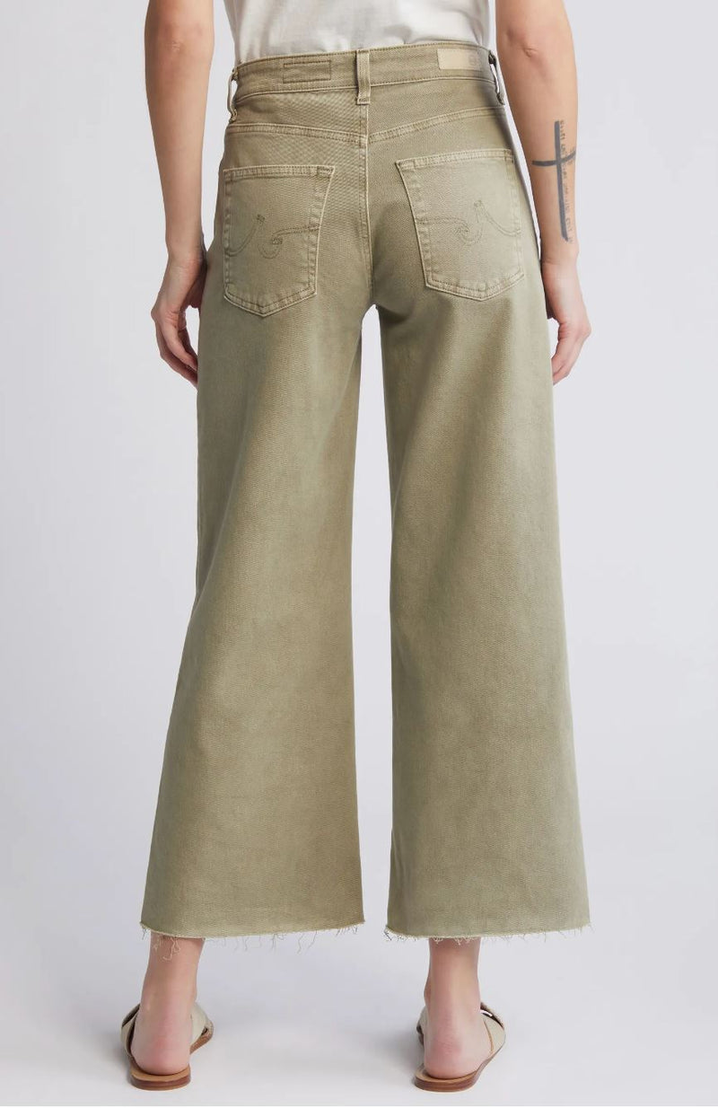 Saige Wide Leg Crop Jeans in Sulfur Dried Parsley-Denim-Uniquities