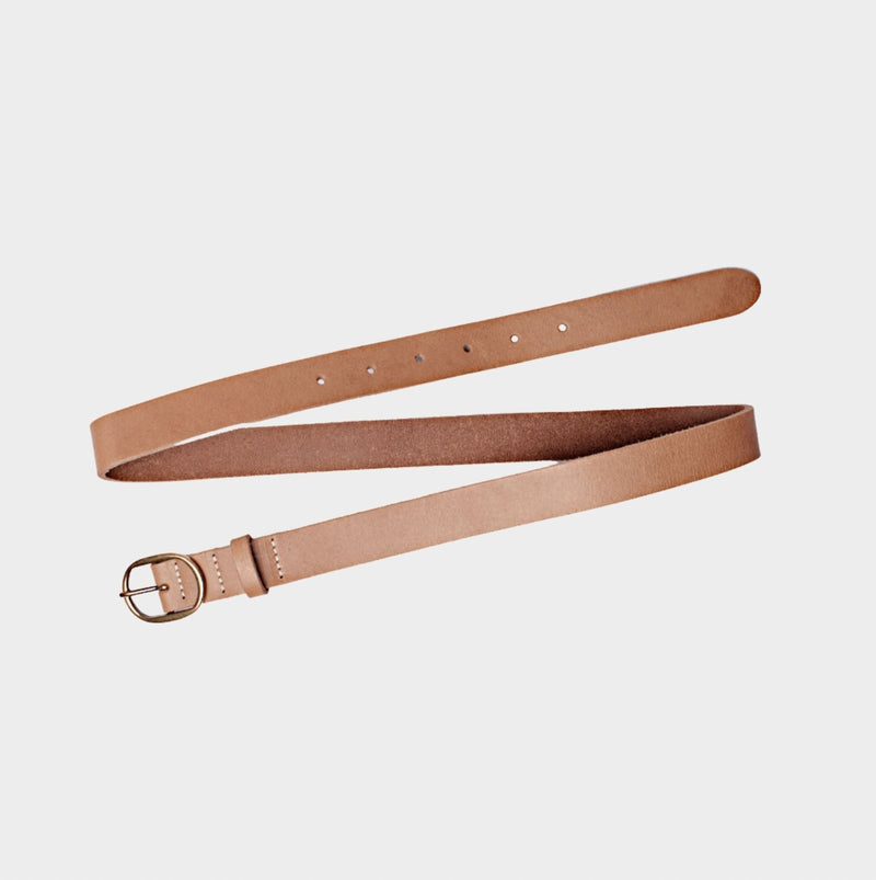 Yade Oval Buckle Leather Belt-Accessories-Uniquities