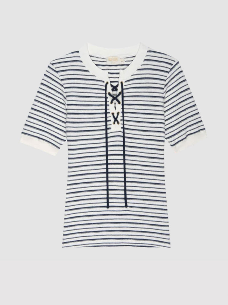 Reeve Lace Up Tee-Tops/Blouses-Uniquities