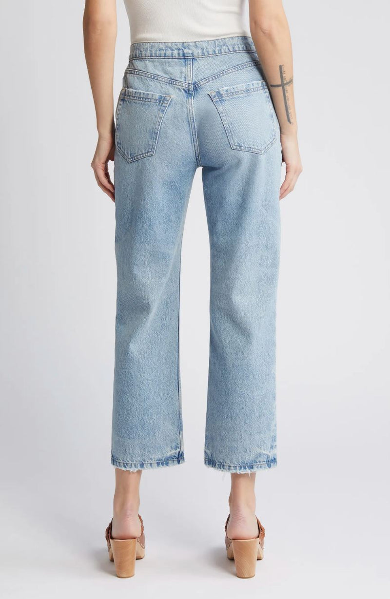 Le Jane Crop Angled Zipper Jeans-Denim-Uniquities
