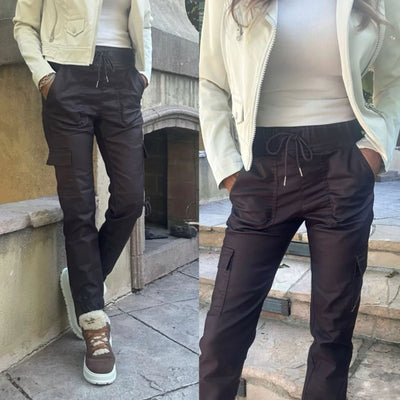 Gaya Cargo Pant Brown Vegan-Bottoms-Uniquities