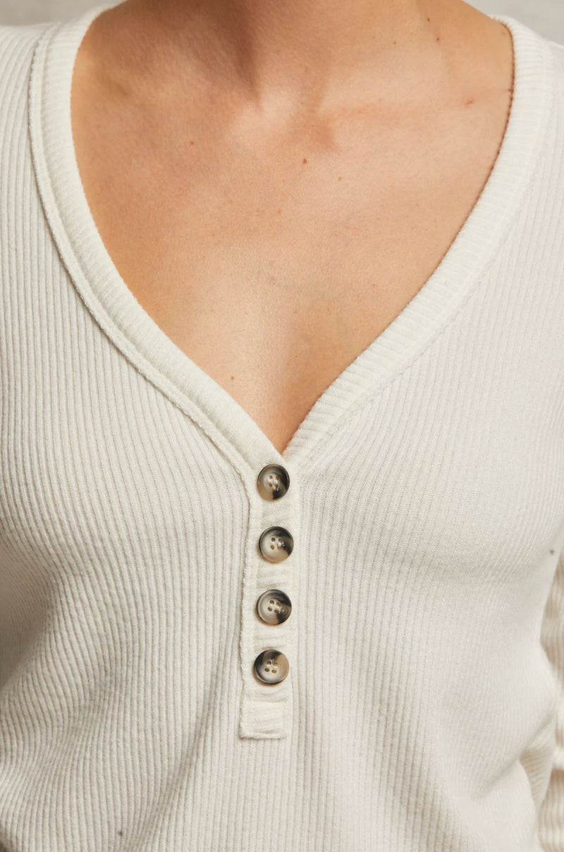 Evangeline Rib V Neck-Tee Shirts-Uniquities