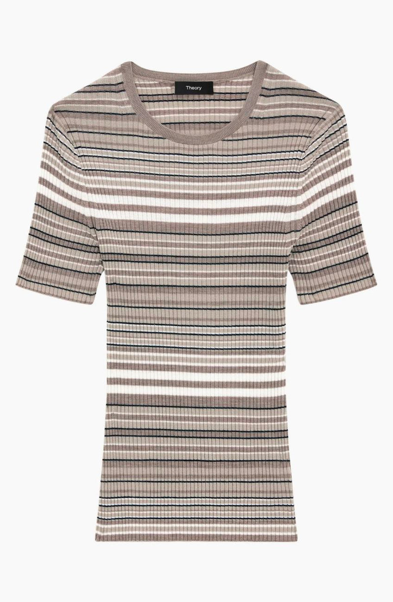 Rib Stripe Tee-Tee Shirts-Uniquities