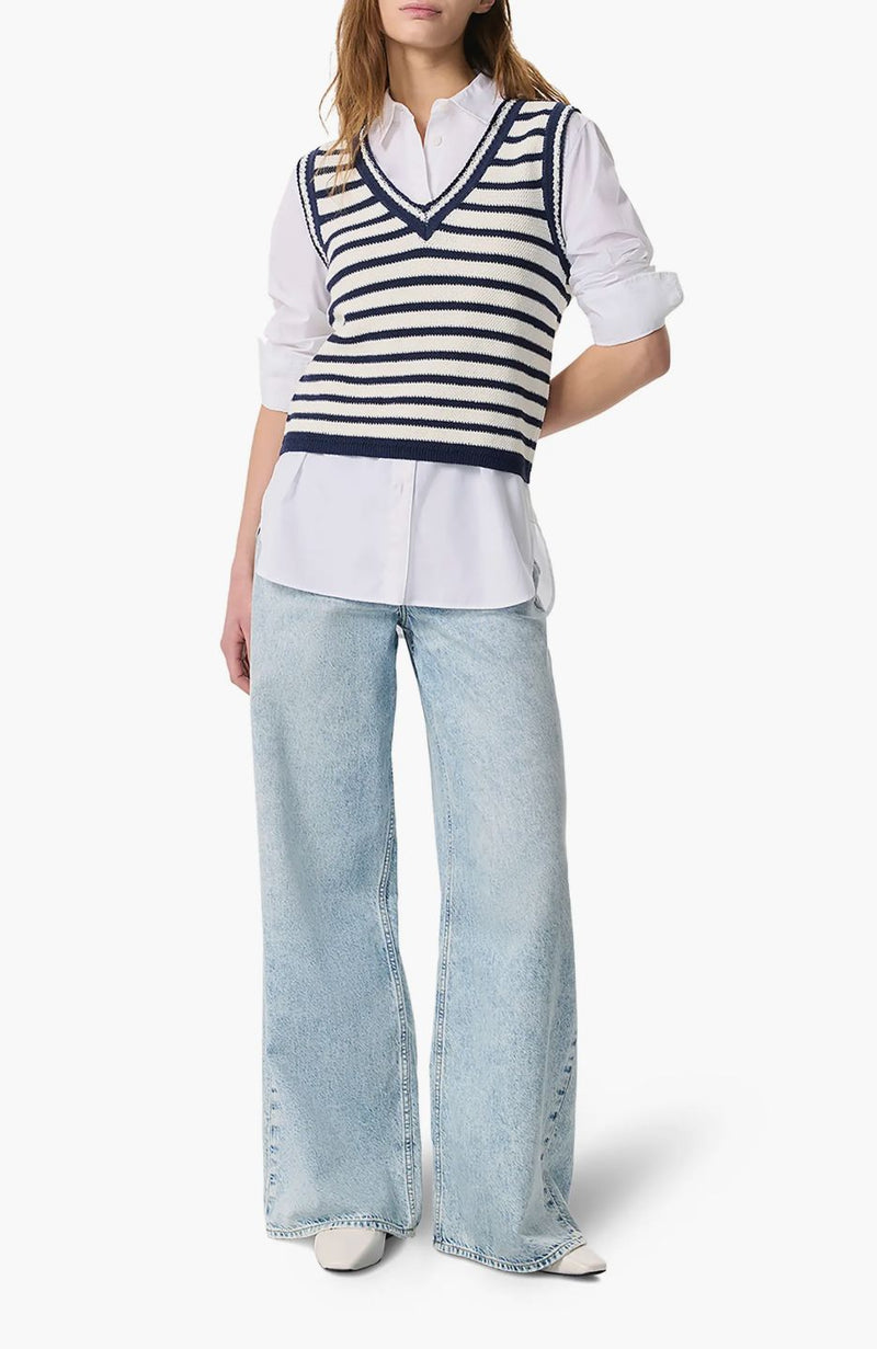 Meghan Stripe Vest-Sweaters-Uniquities