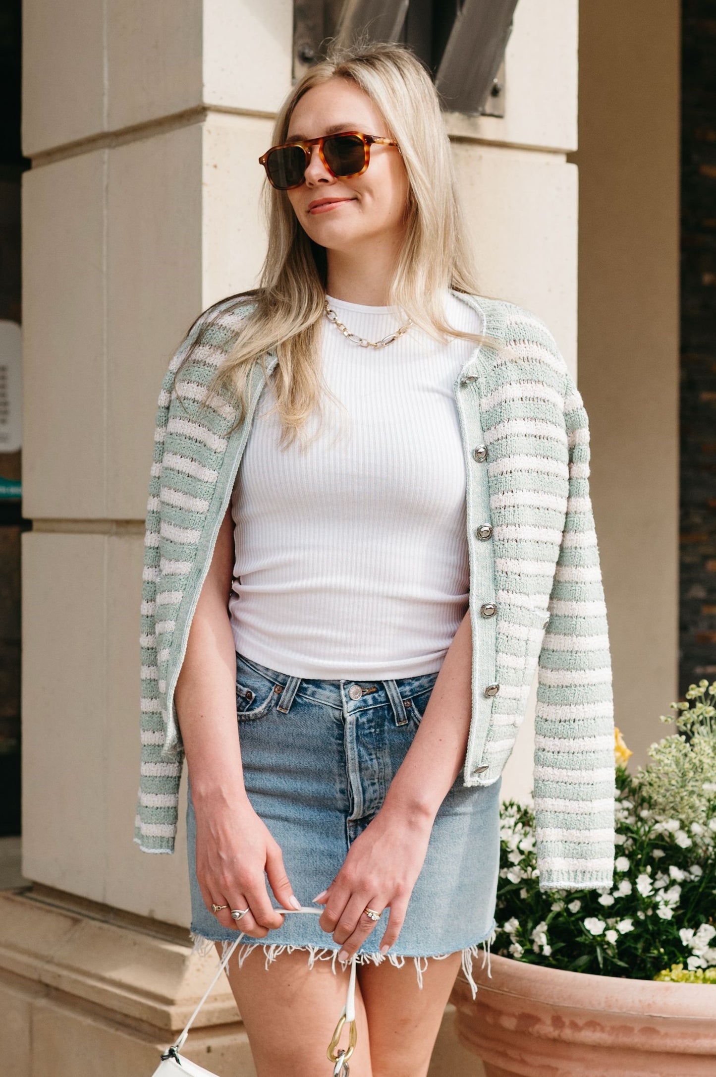 Alexis Skirt With Raw Cut Hem-Denim-Uniquities