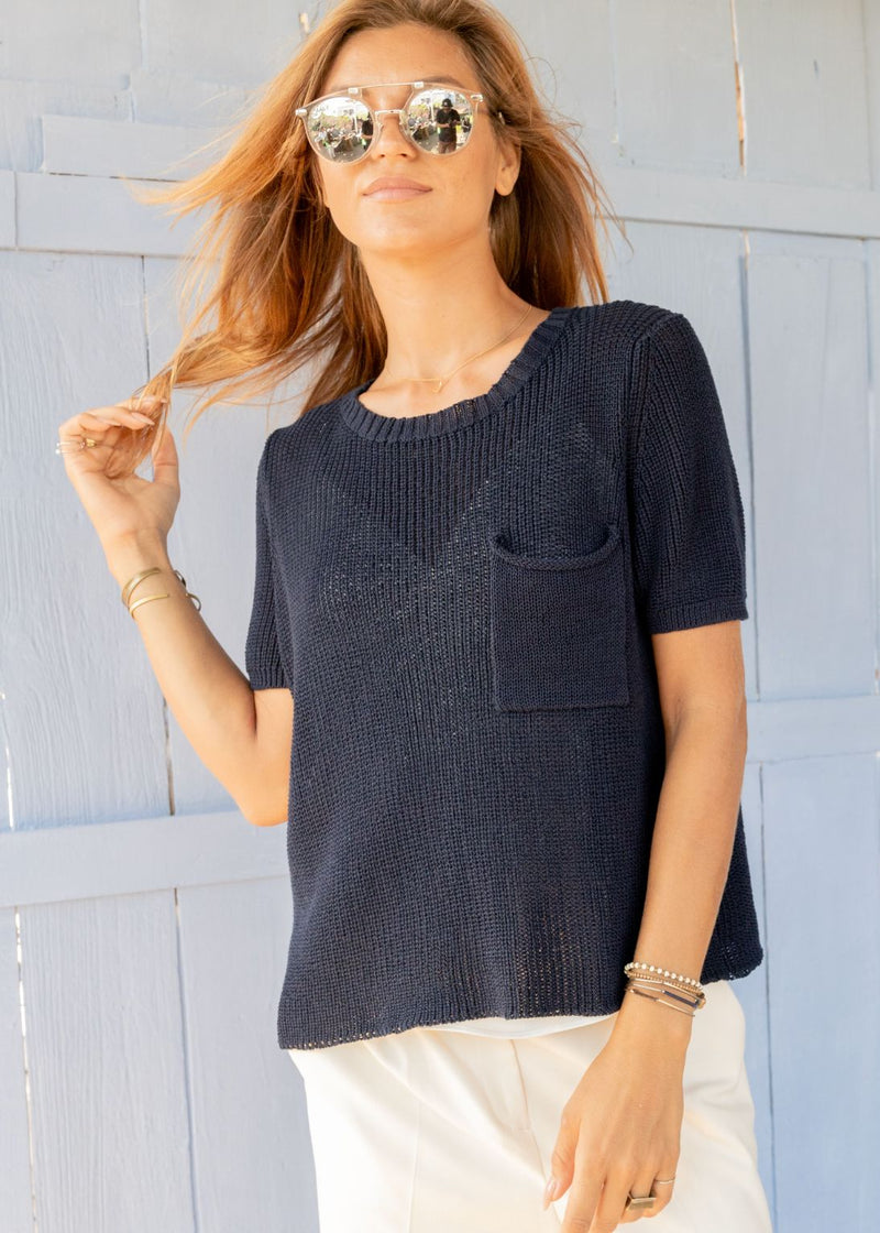 Pocket Tee Mercer Sweater-Sweaters-Uniquities