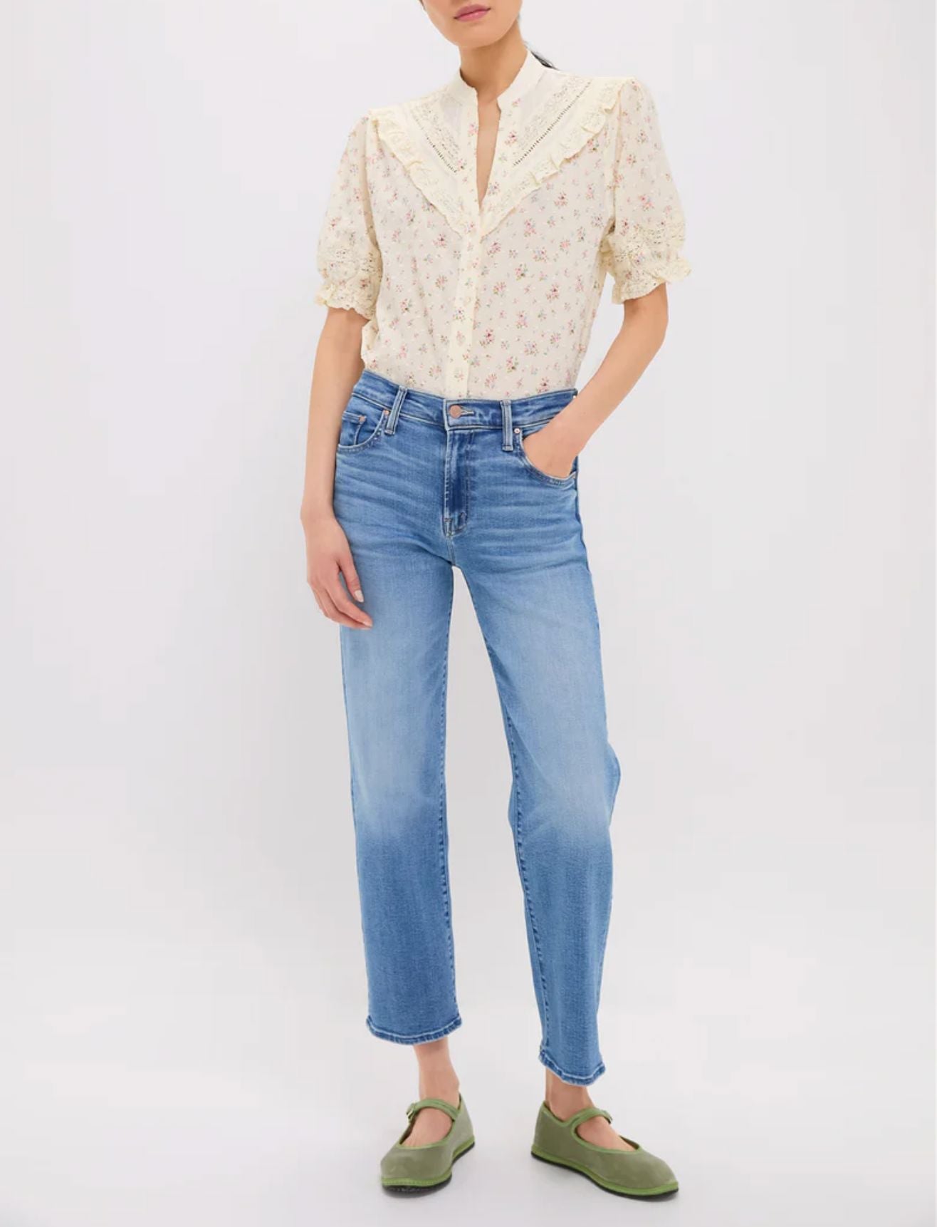 The Mid Rise Rambler Zip Ankle Jeans-Denim-Uniquities