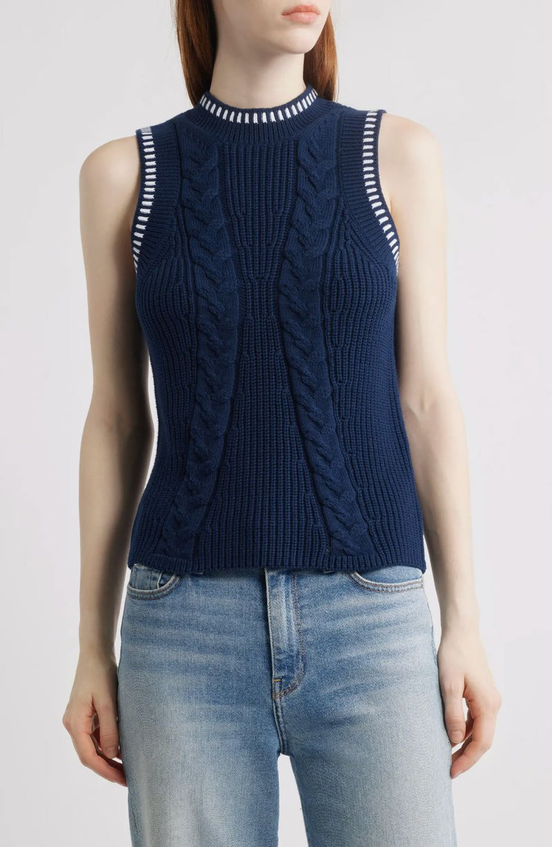 Zoey Cable Demi Tank-Sweaters-Uniquities