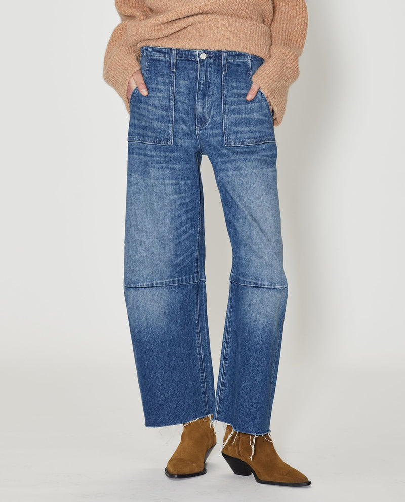 Utility Soft Barrel Jeans-Denim-Uniquities