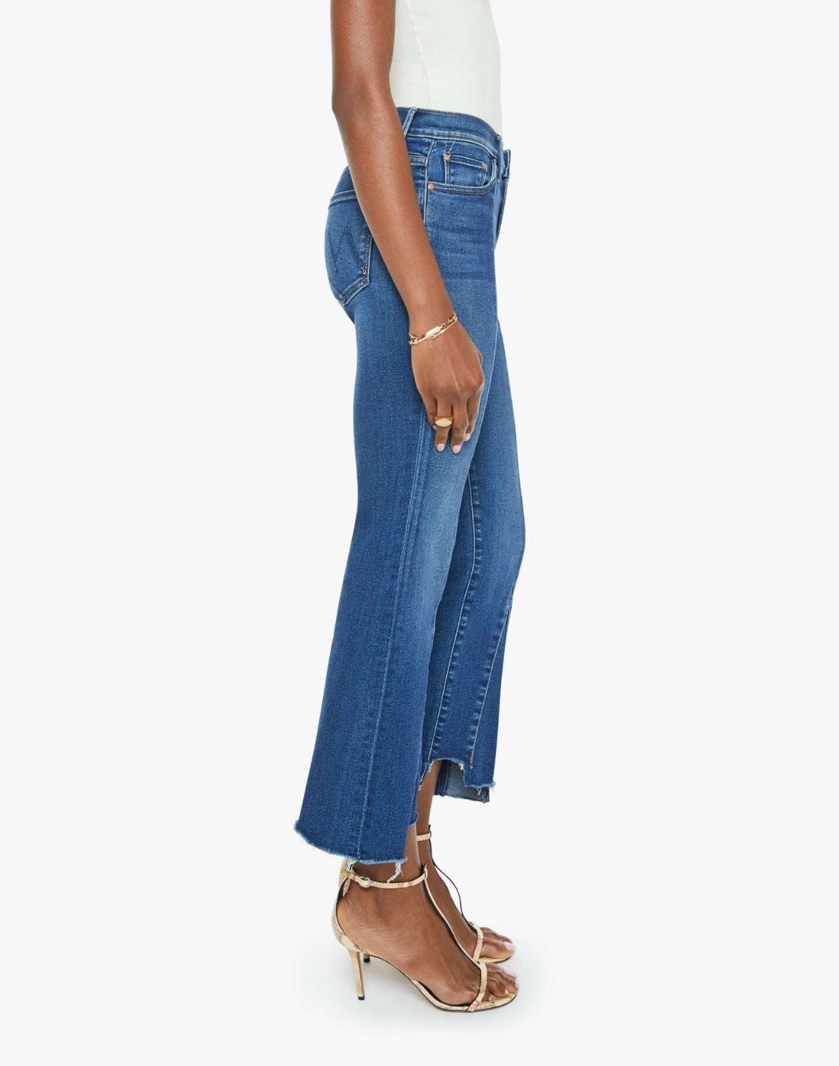 The Insider Crop Pointy Fray Jeans-Denim-Uniquities