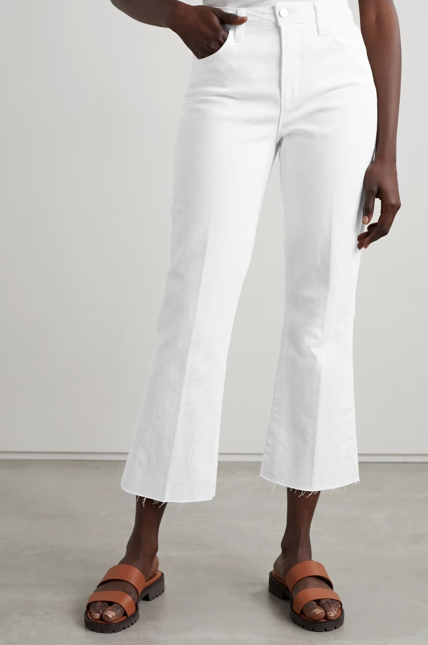 Kendra High Rise Crop Flare Jeans-Denim-Uniquities