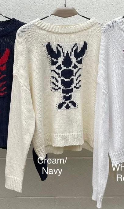Cropped Lobster Sweater-Sweaters-Uniquities