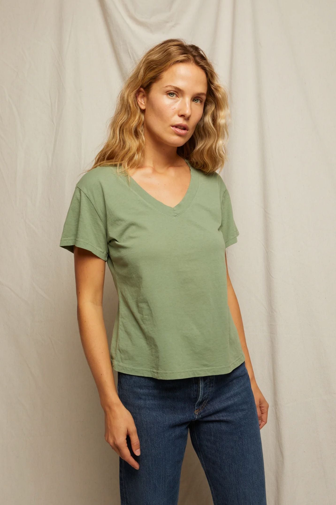 Hendrix Boxy V Neck Tee-Tee Shirts-Uniquities