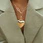 Aurelie Puffy Heart Link Necklace-Jewelry-Uniquities
