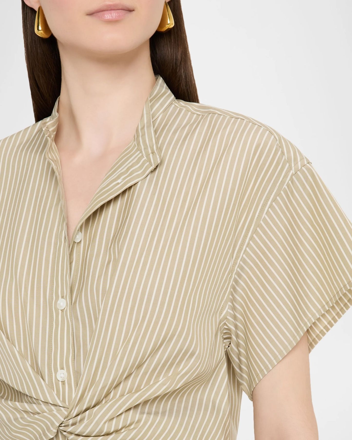 Gretchen Stripe Poplin Shirt-Tops/Blouses-Uniquities