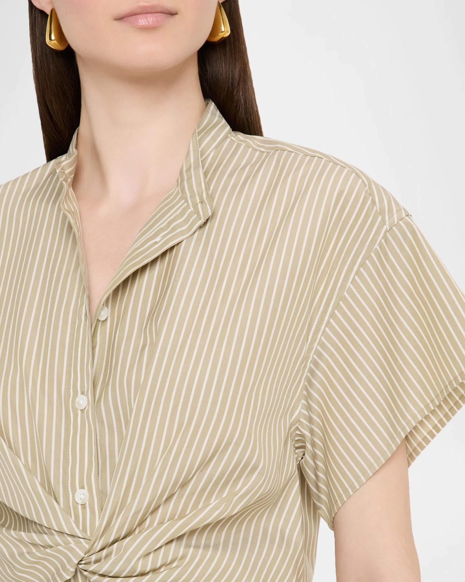 Gretchen Stripe Poplin Shirt-Tops/Blouses-Uniquities