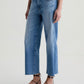 Saige Wide Leg Crop Jeans With Panel-Denim-Uniquities