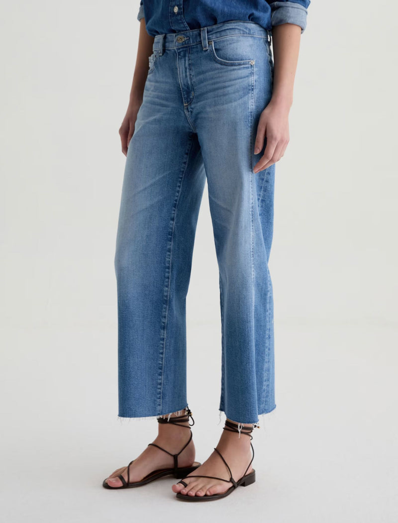 Saige Wide Leg Crop Jeans With Panel-Denim-Uniquities