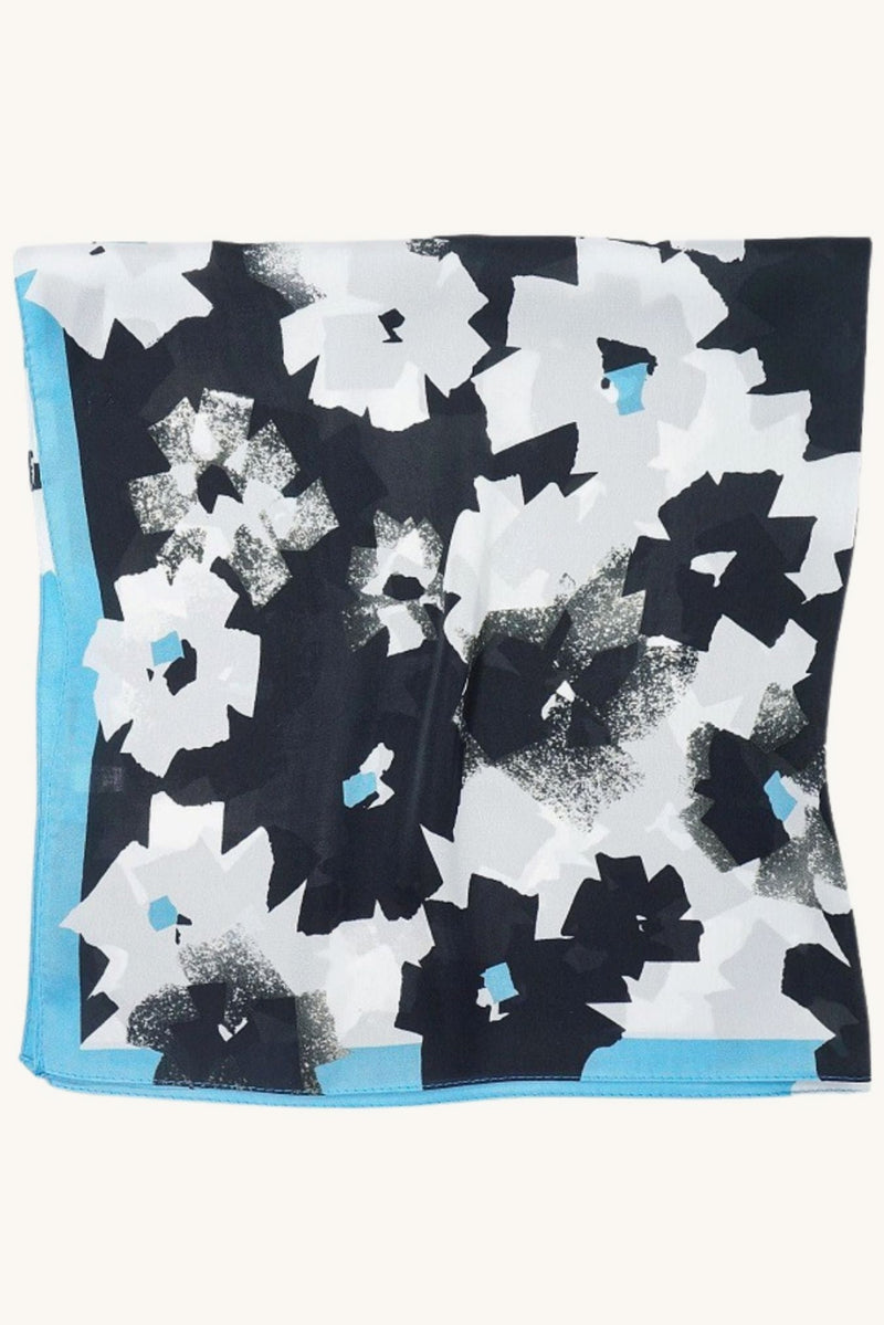 Flower Printed Silky Scarf-Accessories-Uniquities