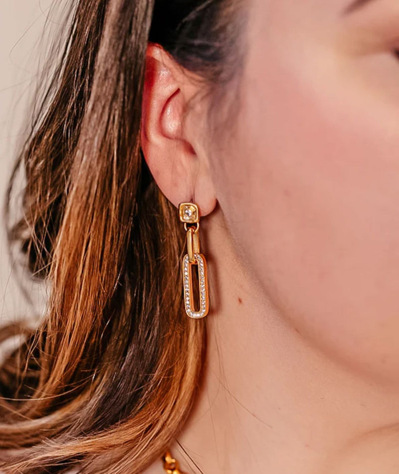 Pave Chain Earrings-Jewelry-Uniquities