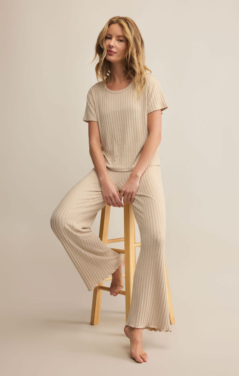 Dawn Smocked Rib Pant-Lounge-Uniquities