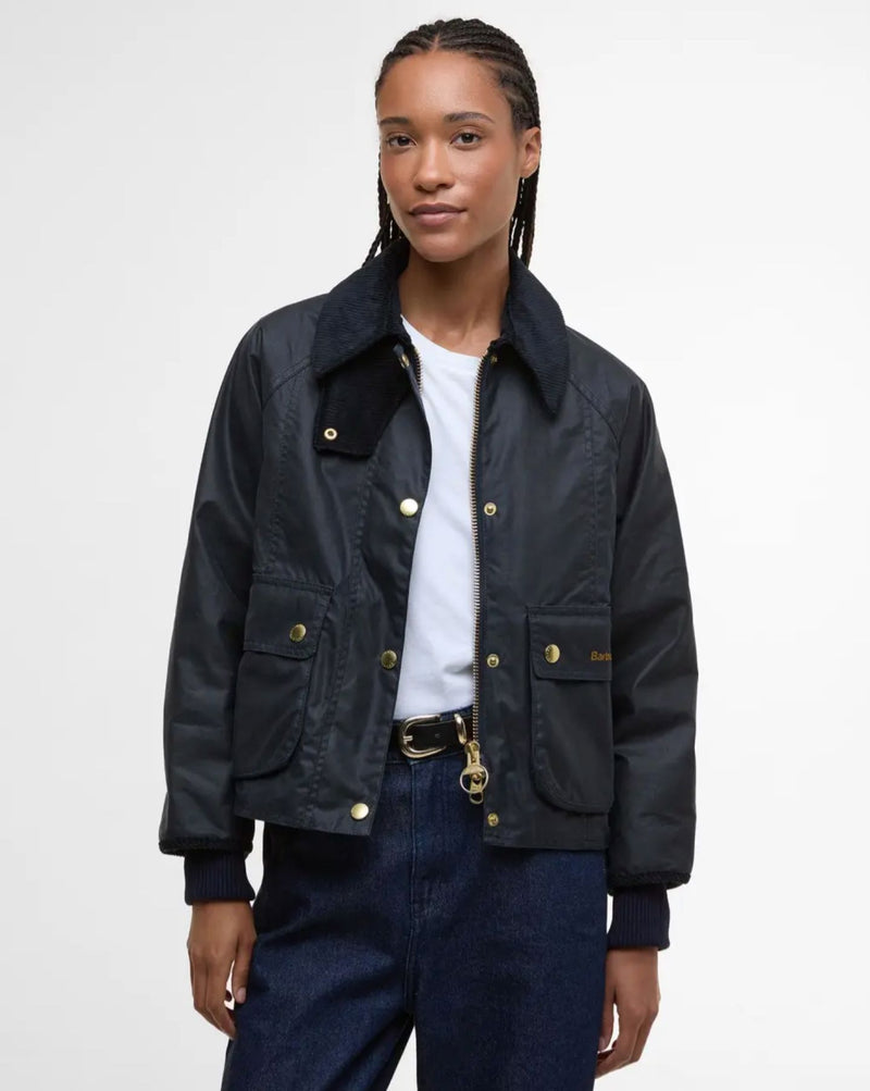 Cropped Beadnell Wax Jacket-Jackets-Uniquities