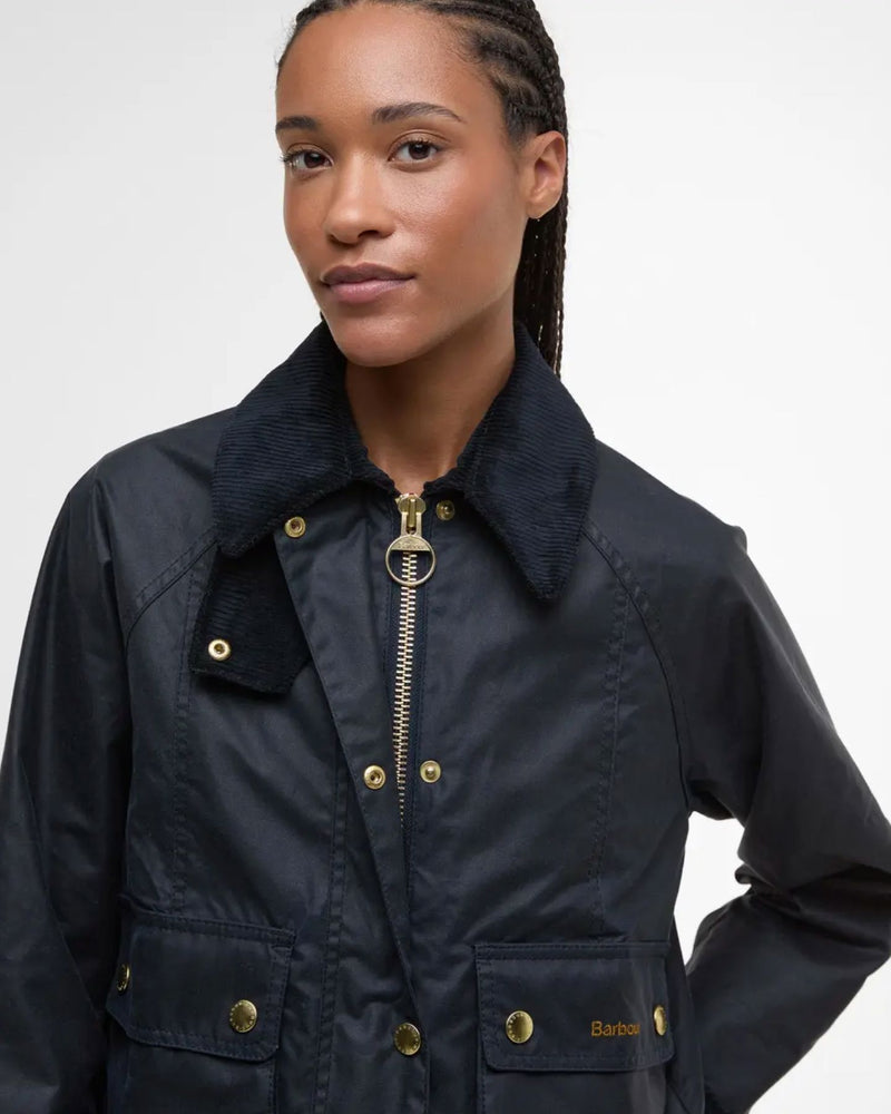 Cropped Beadnell Wax Jacket-Jackets-Uniquities