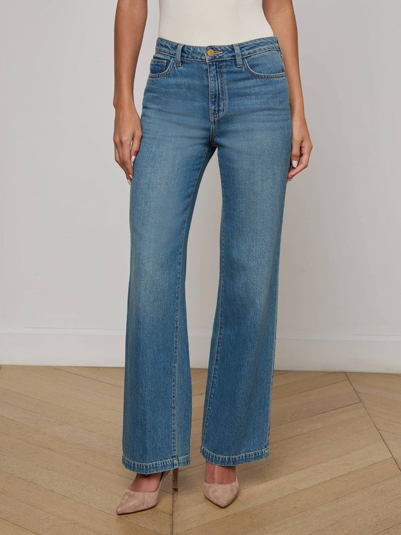 Scottie High Rise Wide Leg Jeans-Denim-Uniquities