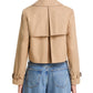 Cropped Twill Trench Coat-Jackets-Uniquities
