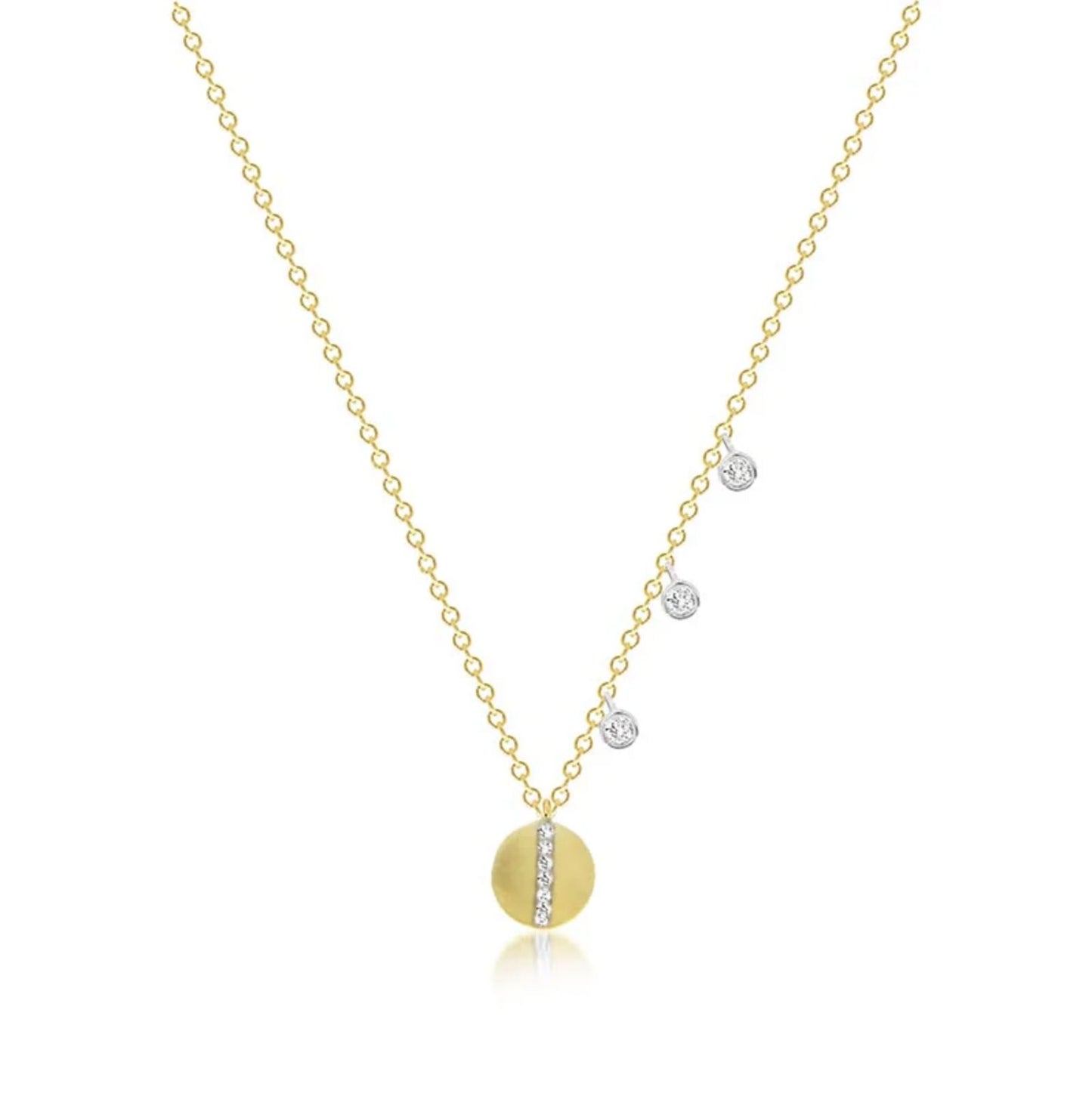 14k Encrusted Disc Necklace-Jewelry-Uniquities