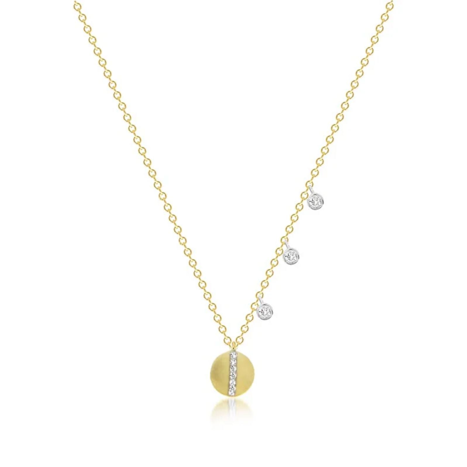 14k Encrusted Disc Necklace-Jewelry-Uniquities