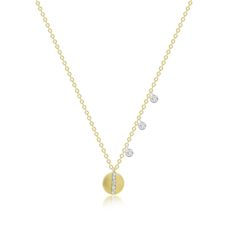 14k Encrusted Disc Necklace-Jewelry-Uniquities