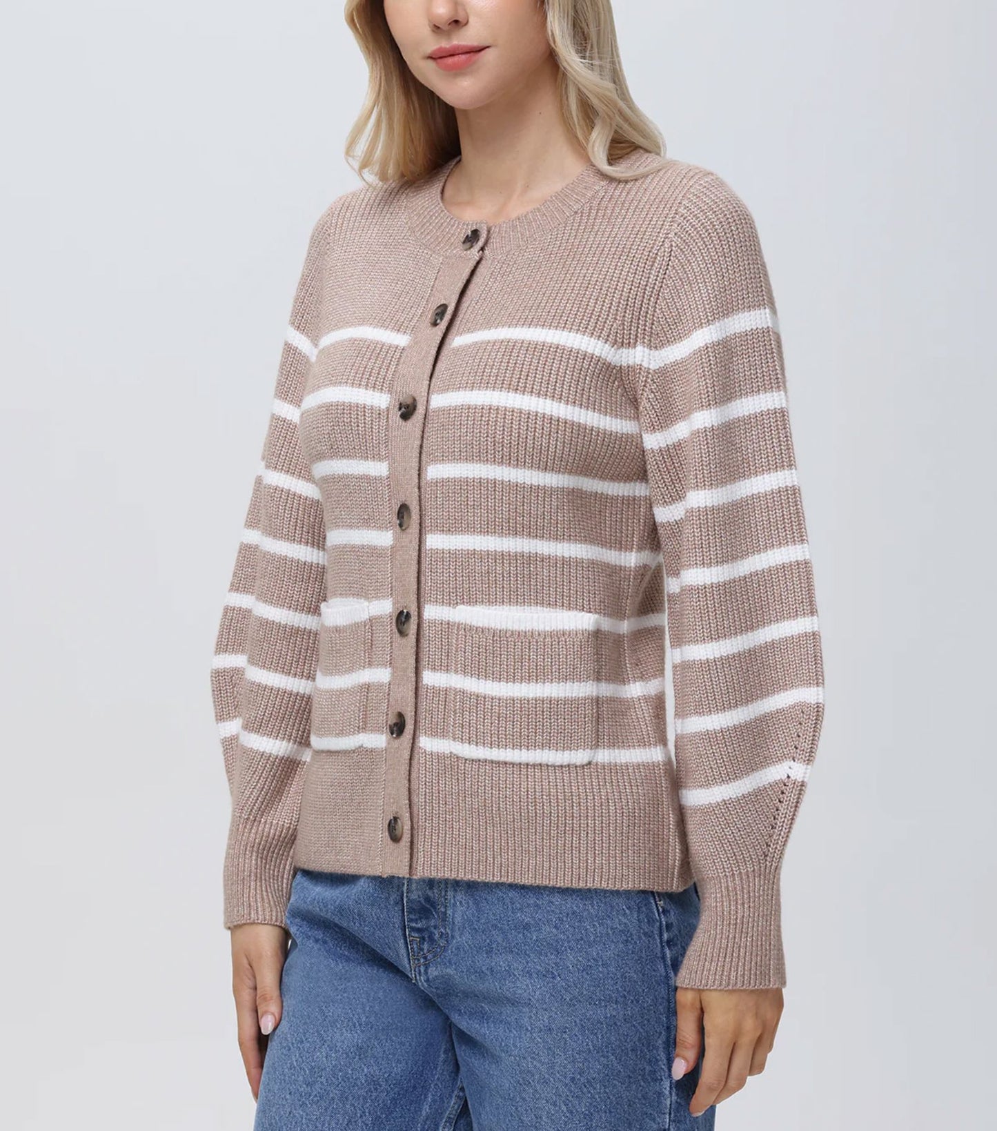 Josie Structured Stripe Cardi-Sweaters-Uniquities