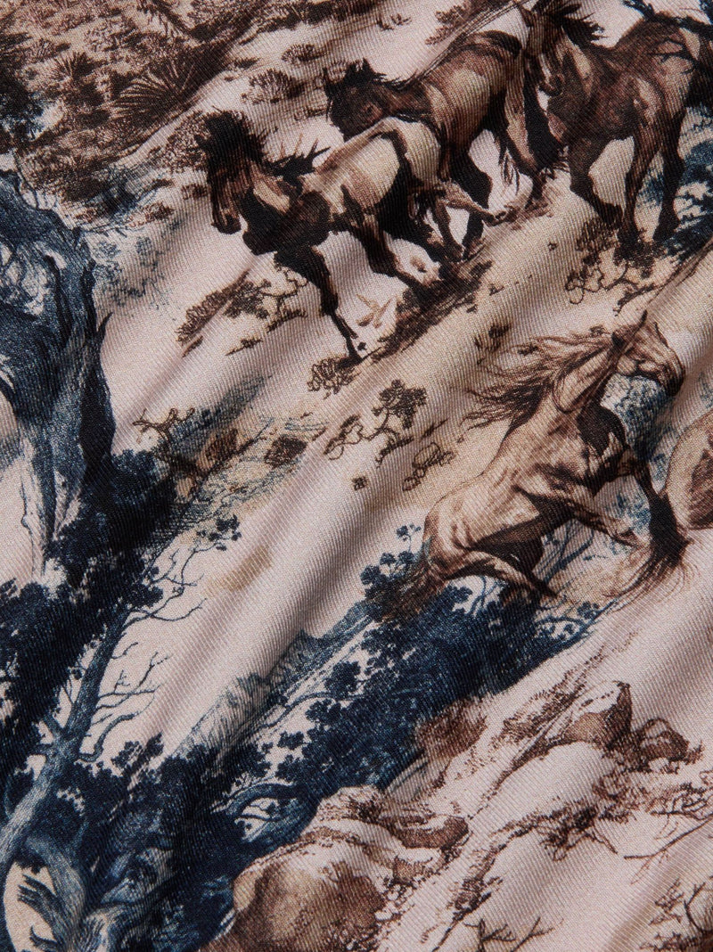 Ressi Short Sleeve Crew Western Toile-Tee Shirts-Uniquities