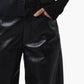 Ayla Baggy Leather Jeans-Denim-Uniquities
