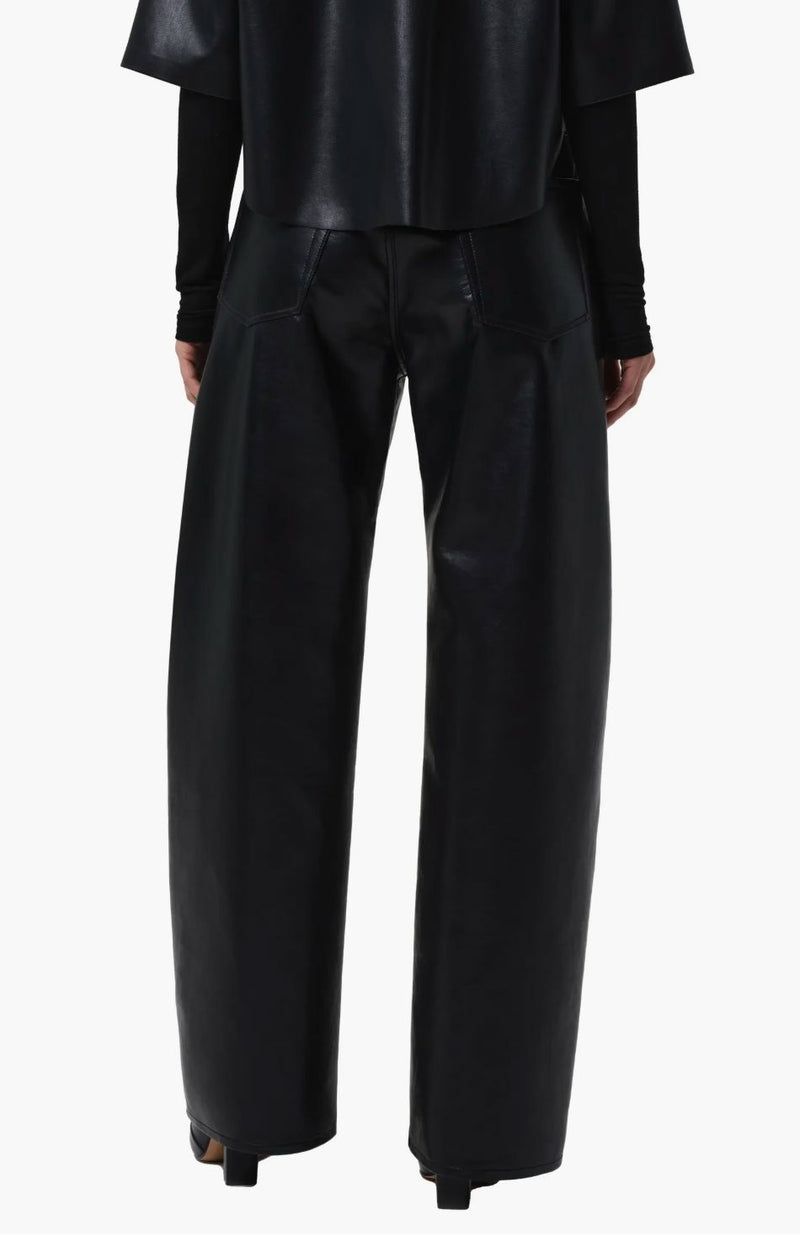 Ayla Baggy Leather Jeans-Denim-Uniquities