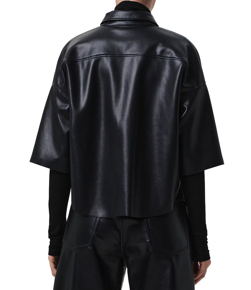 Frances Cropped Cape Button Up-Tops/Blouses-Uniquities