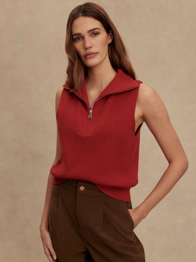 Amina Half Zip Knit-Sweaters-Uniquities