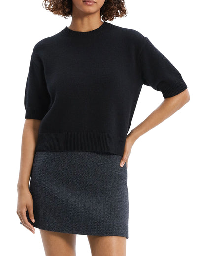Cashmere Crop Tee-Sweaters-Uniquities