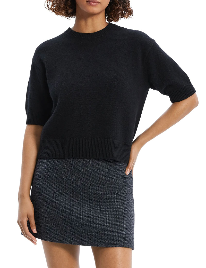 Cashmere Crop Tee-Sweaters-Uniquities