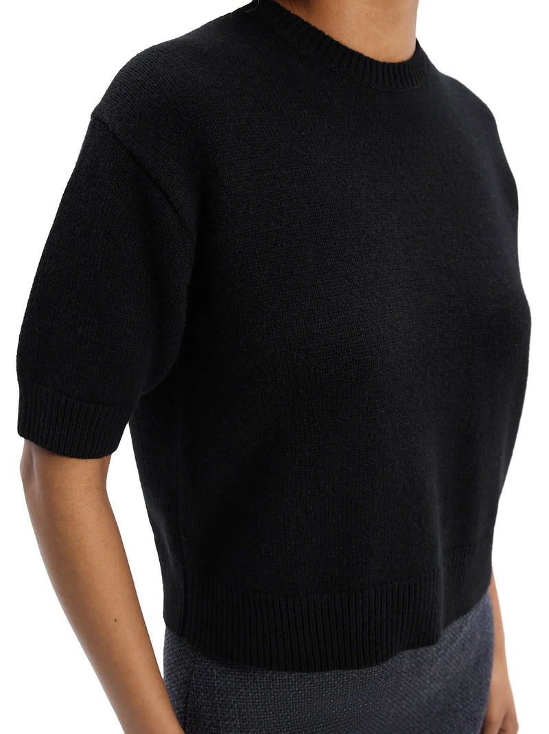 Cashmere Crop Tee-Sweaters-Uniquities