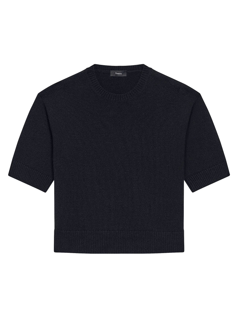 Cashmere Crop Tee-Sweaters-Uniquities